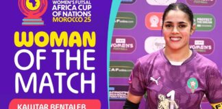 كوثر بنطالب تتوج بجائزة أفضل لاعبة في مباراة المغرب والكاميرون بـ»كان الفوتسال» للسيدات كوثر بنطالب أفضل لاعبة في فوز المغرب على الكاميرون