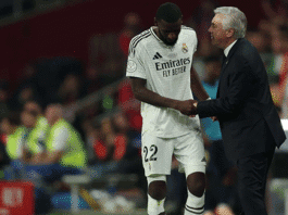 ضربة موجعة لريال مدريد: روديغر موقوف وستة لاعبين خارج التشكيلة ريال مدريد يتلقى ضربة قوية: إيقاف روديغر وغيابات جماعية بسبب الإصابات