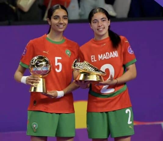ثنائي المنتخب المغربي يتوج بجائزتي أفضل لاعبة وهدافة في كأس إفريقيا للفوتسال للسيدات ثنائي لبؤات الأطلس يحصد جوائز الأفضل في كأس إفريقيا للفوتسال