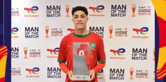 حسام الصادق يتوج بجائزة أفضل لاعب في مواجهة المغرب ومصر بنصف نهائي كأس إفريقيا للشبان حسام الصادق أفضل لاعب في مباراة المغرب ومصر بنصف نهائي كأس إفريقيا للشبان