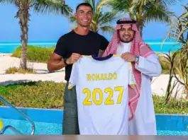 رونالدو يمدد عقده مع النصر حتى 2027 ويصبح جزءًا من ملكية النادي رونالدو يمدد عقده مع النصر حتى 2027 ويصبح شريكًا في النادي