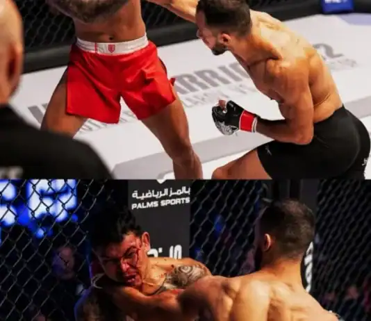 مروان بلاغوي يحقق انتصارًا مذهلاً بالضربة القاضية في الجولة الأولى بأبوظبي مروان بلاغوي يحقق ضربة قاضية في UAE Warriors 62