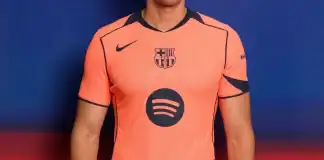 برشلونة تكشف عن القميص الثالث لموسم 2025/2026 برشلونة يكشف عن القميص الثالث لموسم 2025/2026 – اللون البرتقالي الفاتحبرشلونة يكشف عن القميص الثالث لموسم 2025/2026 – اللون البرتقالي الفاتح