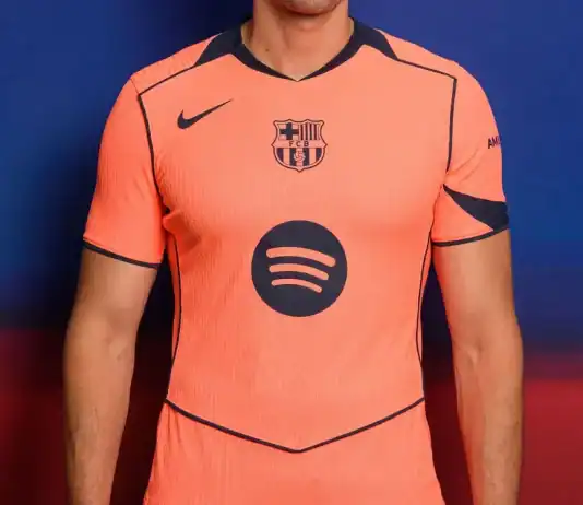 برشلونة تكشف عن القميص الثالث لموسم 2025/2026 برشلونة يكشف عن القميص الثالث لموسم 2025/2026 – اللون البرتقالي الفاتحبرشلونة يكشف عن القميص الثالث لموسم 2025/2026 – اللون البرتقالي الفاتح