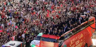 المغرب يحتفل ببطل العالم للشباب في شوارع الرباط احتفال هائل في الرباط بتتويج المنتخب المغربي بطل كأس العالم للشباب
