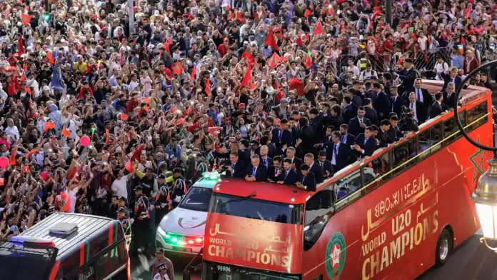 احتفال هائل في الرباط بتتويج المنتخب المغربي بطل كأس العالم للشباب