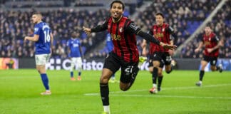 أمين عدلي يُنقذ بورنموث ويمنحه الانتصار الثمين على إيفرتون أمين عدلي يسجل هدف الفوز لبورنموث على إيفرتون