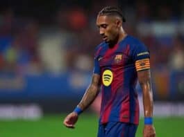 ضربة قوية لبرشلونة: رافينيا يغيب عن ربع نهائي دوري الأبطال إصابة رافينيا تضرب برشلونة قبل دوري الأبطال