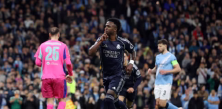 فينيسيوس يُسجل هدفاً قاتلاً في الوقت بدل الضائع ويقود ريال مدريد إلى ربع نهائي دوري أبطال أوروبا فينيسيوس يخطف فوزاً قاتلاً لريال مدريد أمام مانشستر سيتي