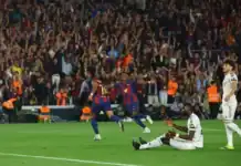 برشلونة يحسم الليغا من بوابة الكلاسيكو بثنائية أمام ريال مدريد برشلونة يهزم ريال مدريد ويتوج بلقب الليغا