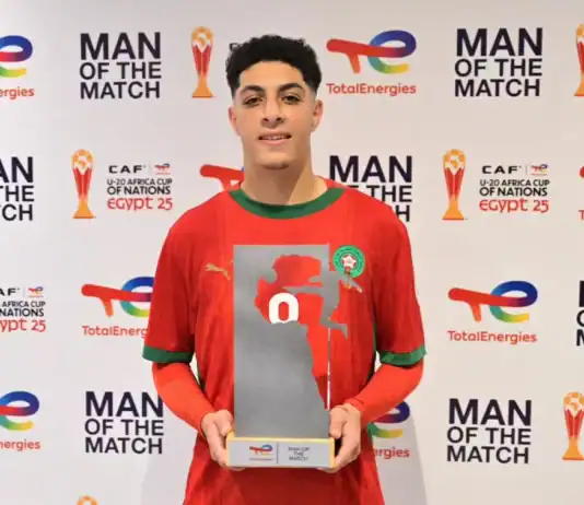 حسام الصادق يتوج بجائزة أفضل لاعب في مواجهة المغرب ومصر بنصف نهائي كأس إفريقيا للشبان حسام الصادق أفضل لاعب في مباراة المغرب ومصر بنصف نهائي كأس إفريقيا للشبان