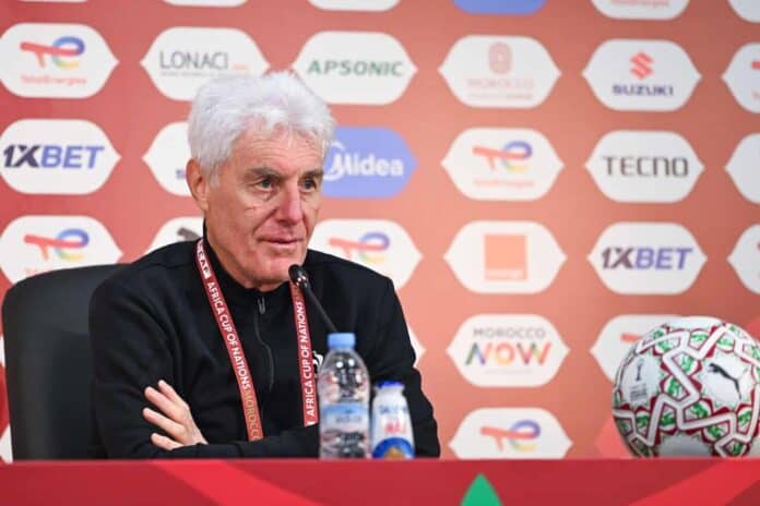 Football - 2025 Africa Cup of Nations - South Africa Press Conference - Adrar Stadium - Agadir - Morocco مدرب جنوب إفريقيا: نطمح للتتويج بكأس إفريقيا لا للأرقام