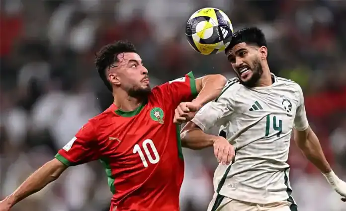 morocco-vs-saudi-arabia-highlights-arab-nations-cup المغرب يهزم السعودية ويتصدر لربع الكأس