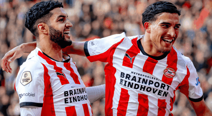 69d27fc80bfc3-1024x564 ثلاثي مغربي يقود آيندهوفن للتتويج بالدوري الهولندي