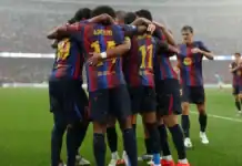 برشلونة يكتسح راسينغ سانتاندير بسباعية ويواصل العلامة الكاملة في الليغا برشلونة يكتسح راسينغ 7-2 والزابيري يهز شباكه