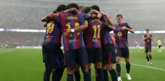 برشلونة يكتسح راسينغ سانتاندير بسباعية ويواصل العلامة الكاملة في الليغا برشلونة يكتسح راسينغ 7-2 والزابيري يهز شباكه