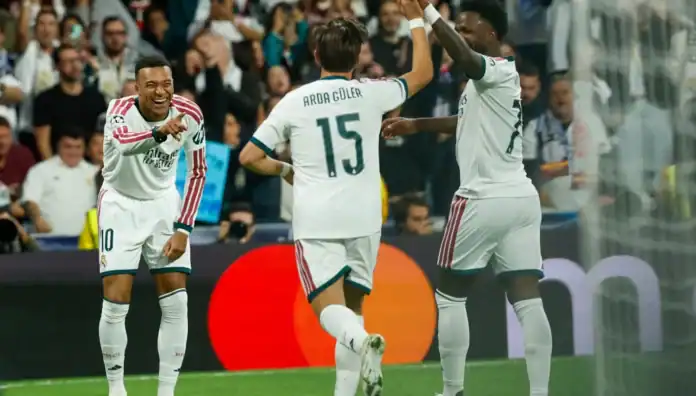 Ibrahim Diaz lors de son entrée en jeu en tant que remplaçant avec le Real Madrid face à Leipzig en Ligue des champions