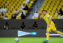 Hamad Allah dépasse Al-Soma et atteint les 184 apparitions en championnat saoudien Abdelrazak Hamdallah, attaquant du Al-Taawoun, lors d'un match du championnat professionnel saoudien