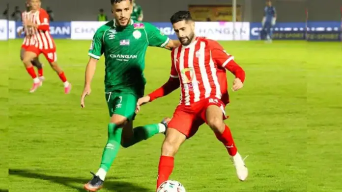Les joueurs de Hassania d'Agadir lors de leur match contre le Raja Casablanca dans le cadre du championnat national